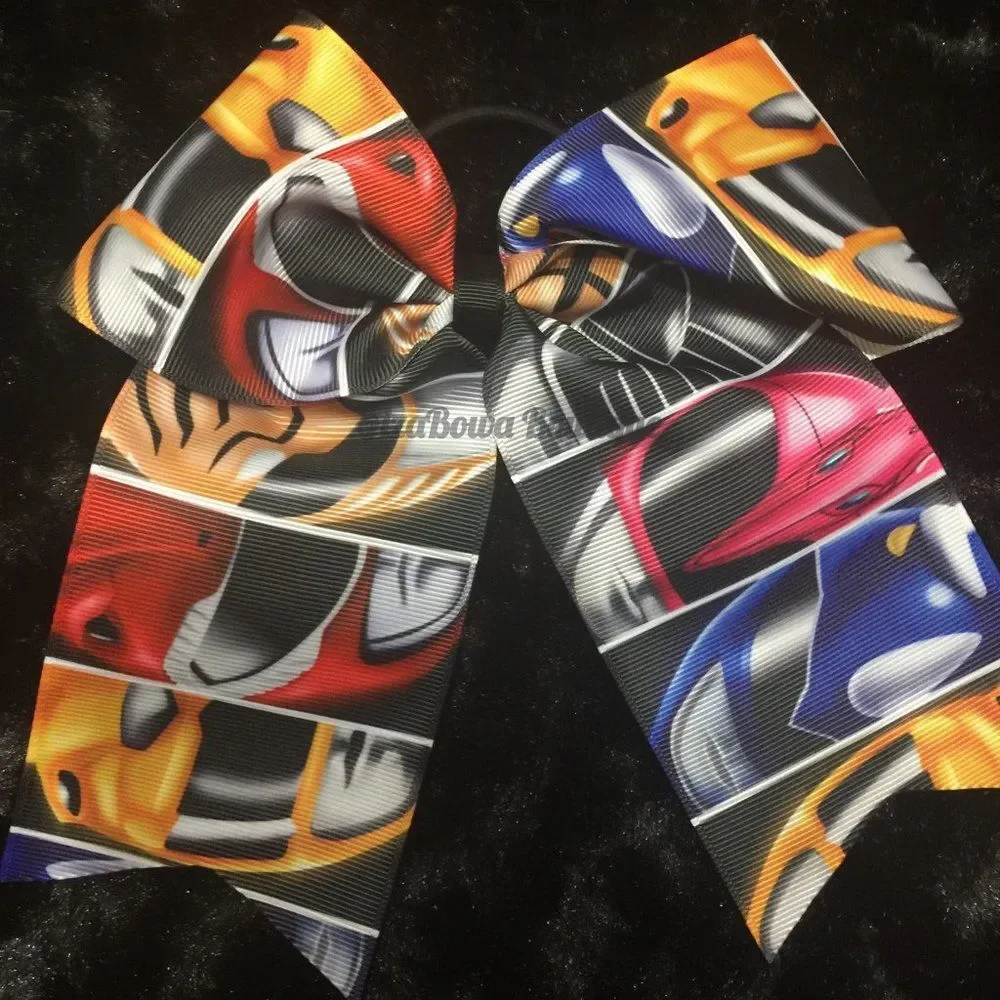 Power Range Print Cheer Bow  CB959  Handmade NWT Boutique